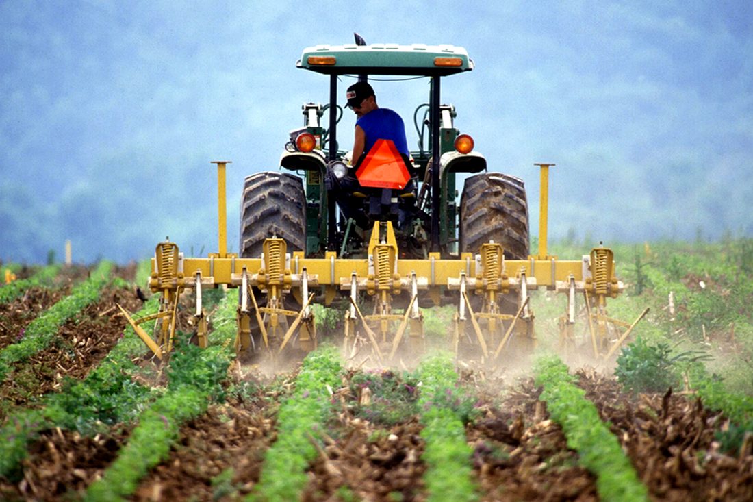 Tractor working a Wisconsin field